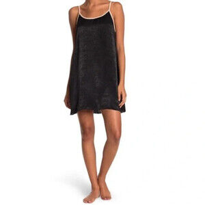 Cozy Rozy Women's Slip Short Nightgown Black Size M